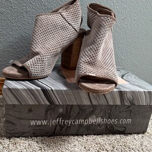 Jeffrey Campbell Taupe Perforated Heels